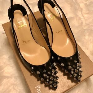 Christian Louboutin - Black Drama Sling Heels 70mm